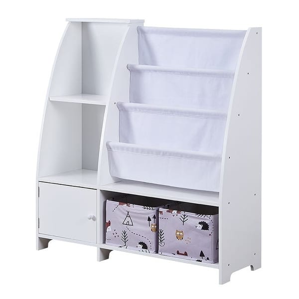 slide 2 of 9, Kids Funnel Kids Bookcase with Toy Storage White