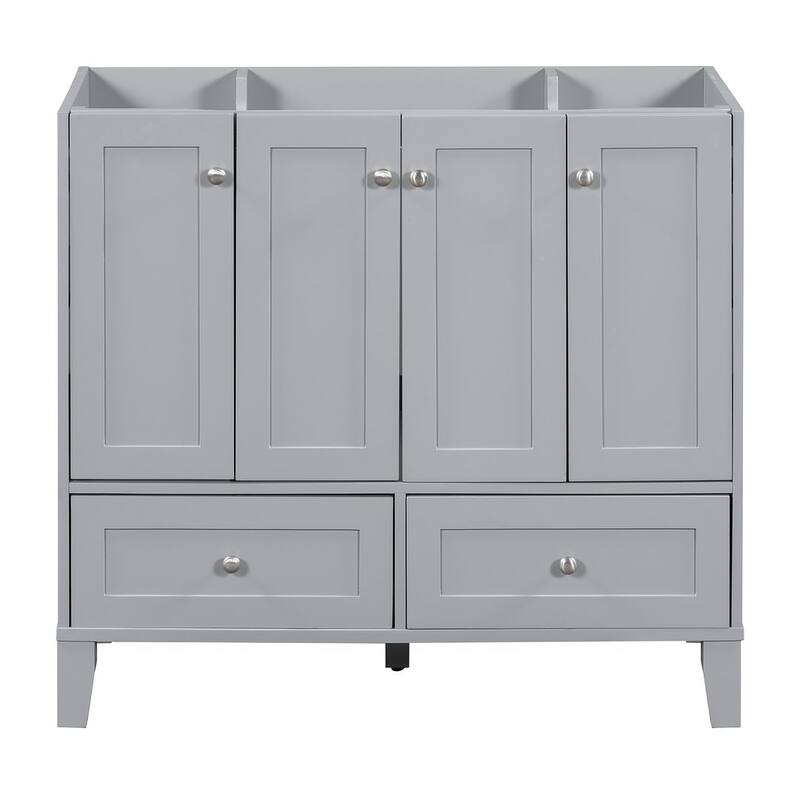 36'' Bathroom Vanity with Sink Set, Solid Wood Frame Bathroom Storage Cabinet, Freestanding Vanity Set