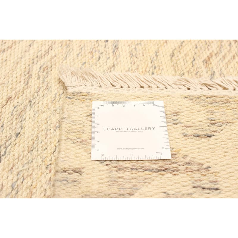 ECARPETGALLERY Flat-Weave Ankara FW Khaki Wool Kilim - 4'9 x 8'0