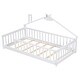 preview thumbnail 16 of 25, Twin House-Shaped Bedside Floor Bed with Guardrails and Slats