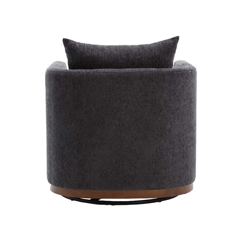 Modern 31.5" Chenille Upholstered 360° Swivel Accent Chair with Sturdy Hardwood Frame for Living Room