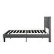 preview thumbnail 5 of 7, Queen Size Upholstered Platform Bed Frame with Wood Slat Support, No Box Spring Required, Easy Assembly