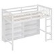 preview thumbnail 13 of 28, Twin Size Wood Loft Bed w/ 8 Open Storage Shelves and Built-in Ladder