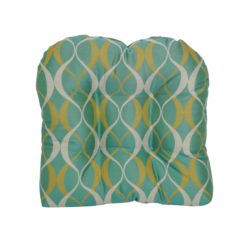 19-inch Rounded Back Premium Woven Outdoor Chair Cushions (Set of 2) - 19 x 19