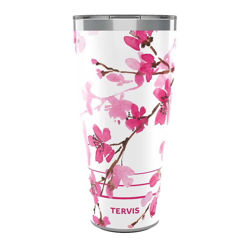 Tervis Traveler Sakura Japanese Cherry Blossom Triple Walled Insulated Tumbler Travel 30oz, Stainless Steel
