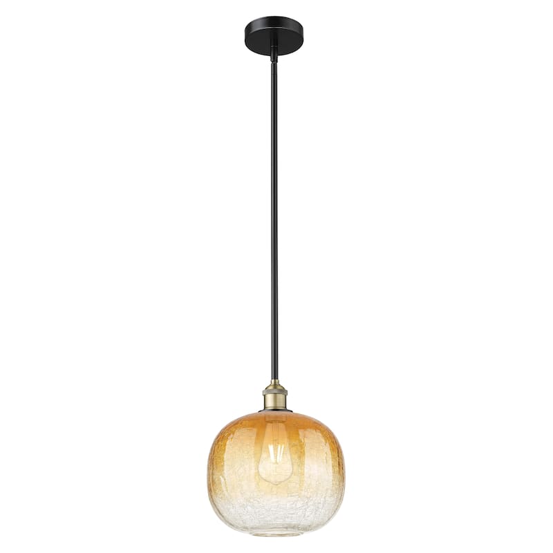 Innovations Lighting Endless Possibilities Edison - Brookhaven Sphere - 1 Light 11" Stem Hung Mini Pendant - Black Antique Brass/Amber