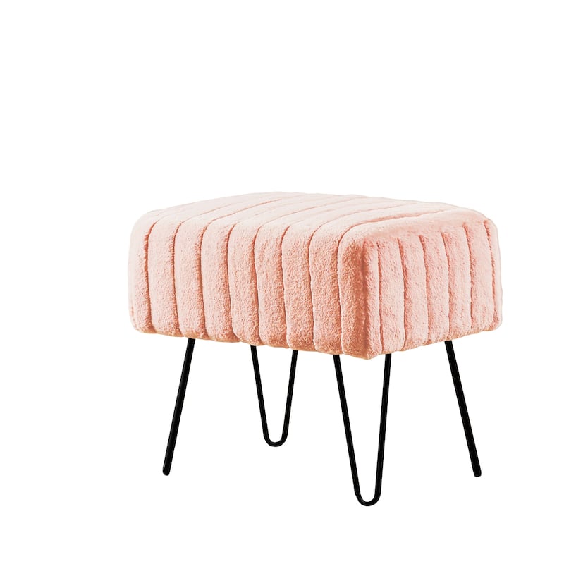 Serenta SuperMink Fauxfur Ottoman Bench