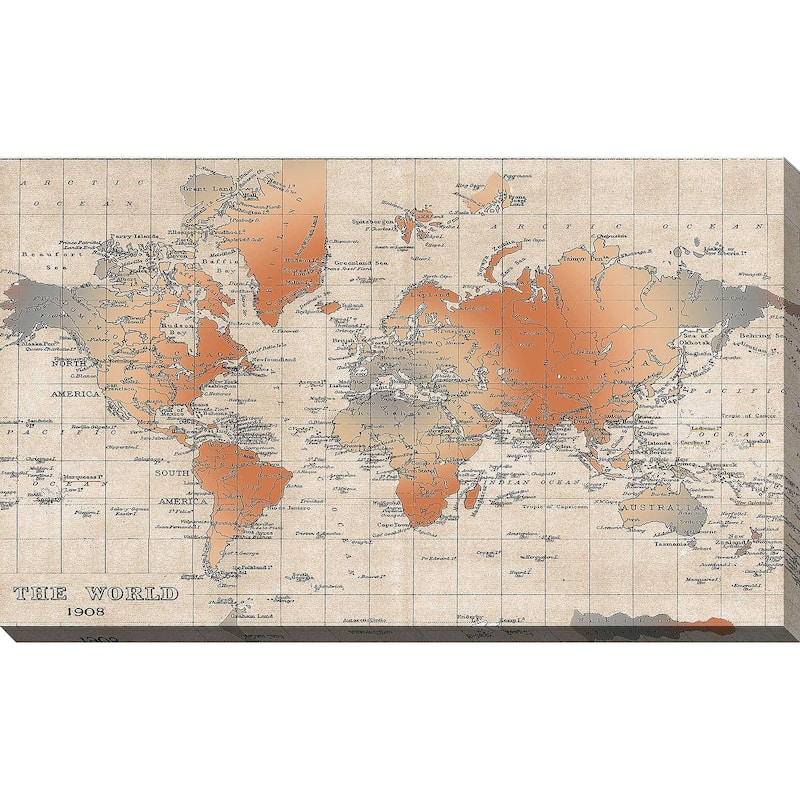 "World Map" Print on Canvas
