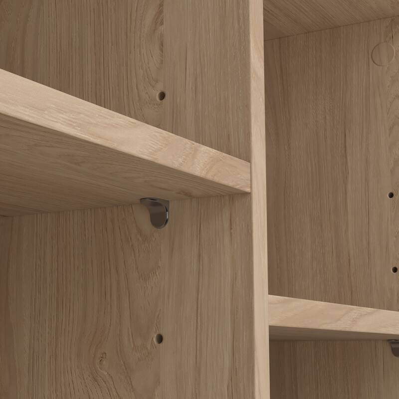 Porch & Den Hyper 6 Cubby Bench, Jackson Hickory