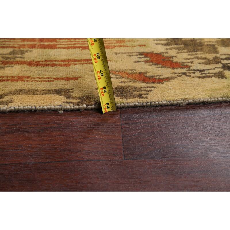 All-over Ikats Oriental Living Room Area Rug Wool Hand-knotted Carpet - 8'10" x 11'10"