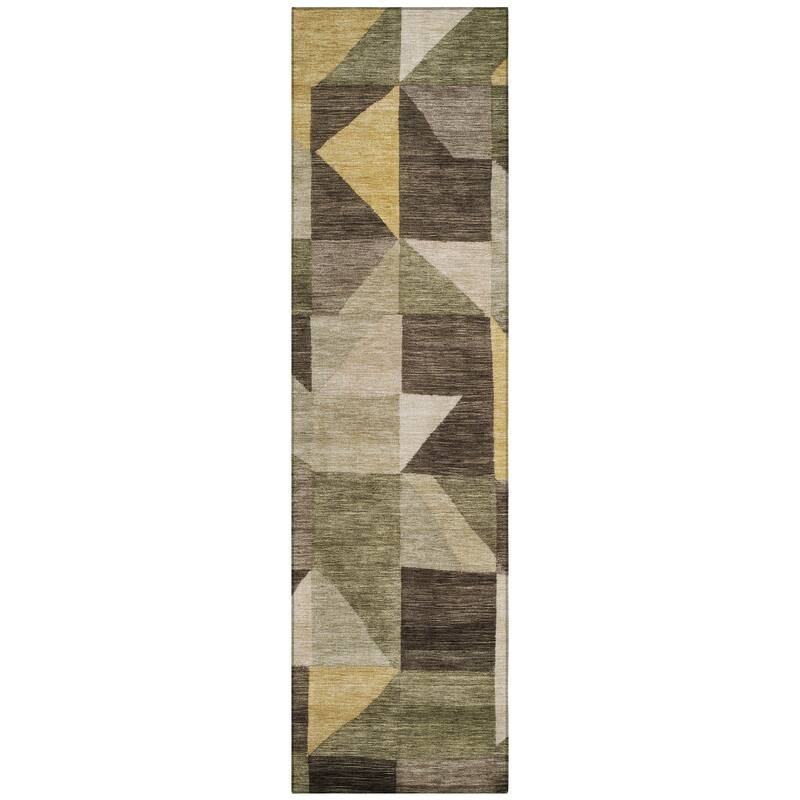 Machine Washable Indoor/ Outdoor Geo Rubi Chantille Rug