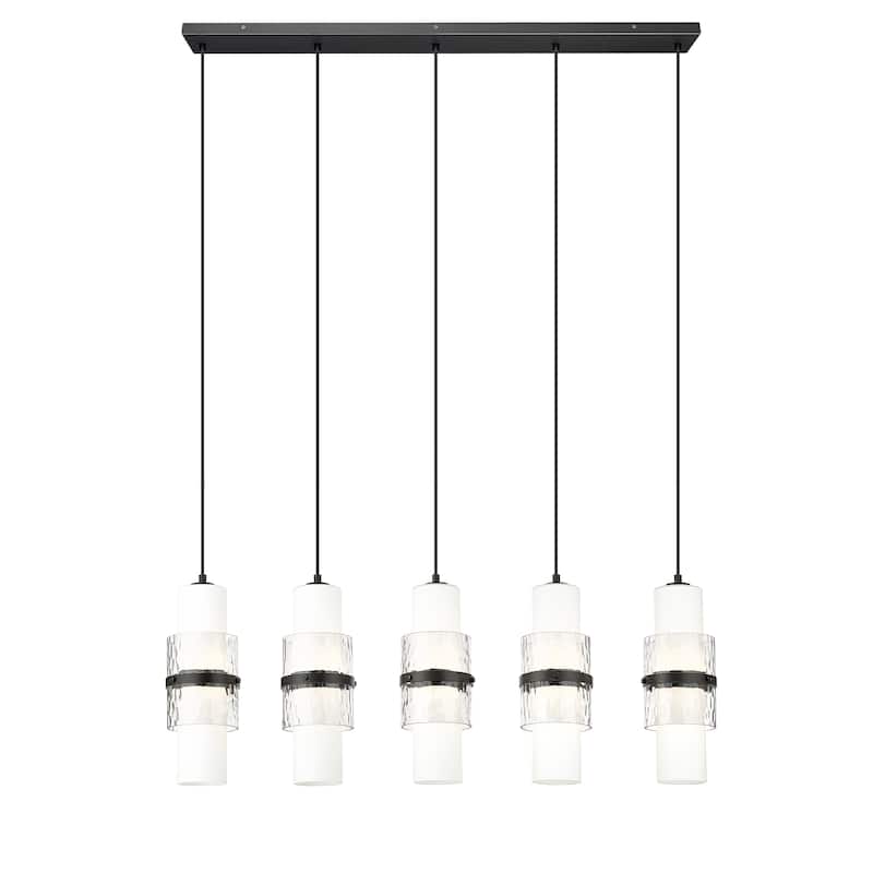 Cayden 5 Light Linear Chandelier in Matte Black - Matte Black