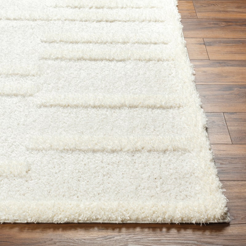 Livabliss Rodos Modern Stripe Plush Area Rug
