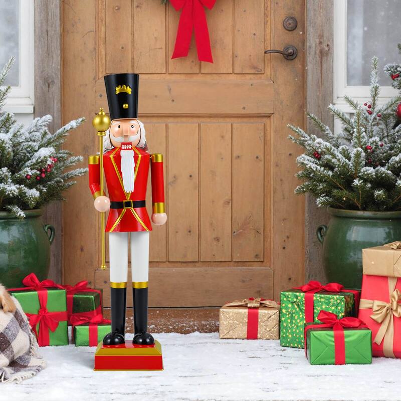 Costway 32.5” Christmas Nutcracker with High Hat & Beautiful Scepter, - See Details