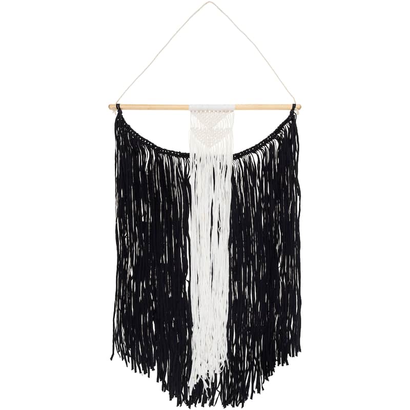 Artistic Weavers Caio Dark Blue Long Fringe Wall Hanging - 31"H x 22"W