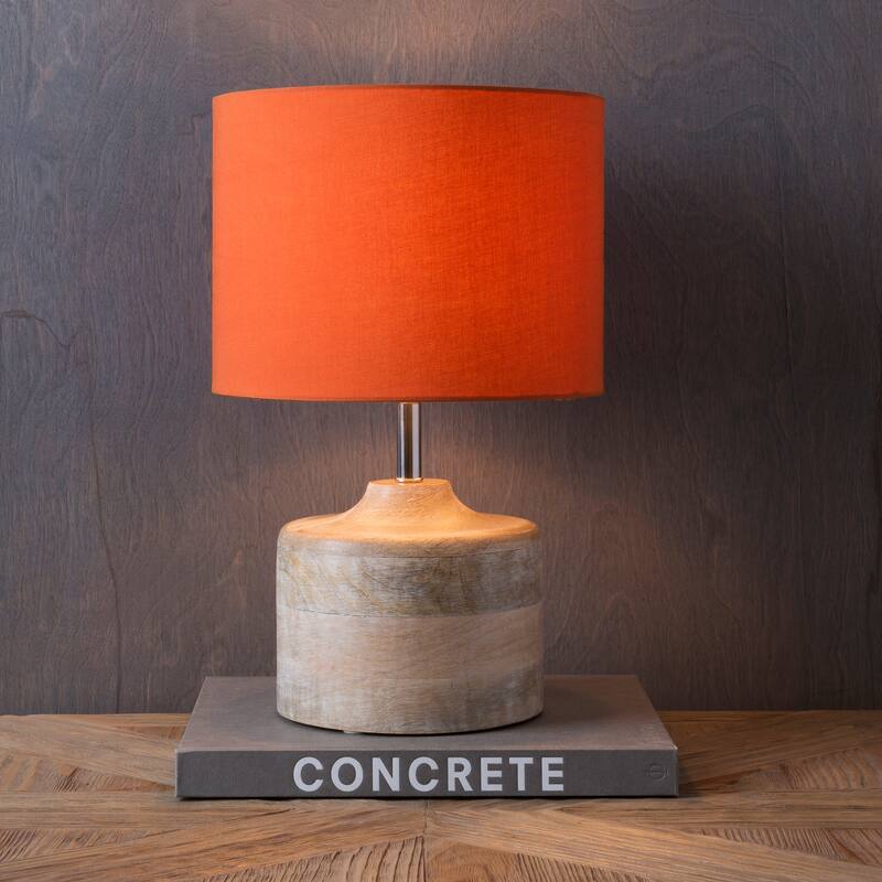 Rustic Ongar Table Lamp with Natural Finish Wood/Metal Base