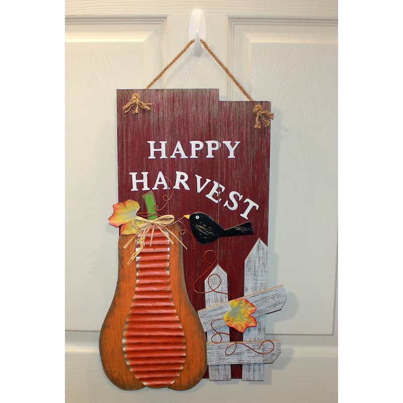 20" Fall Happy Harvest Wood Hanging Sign