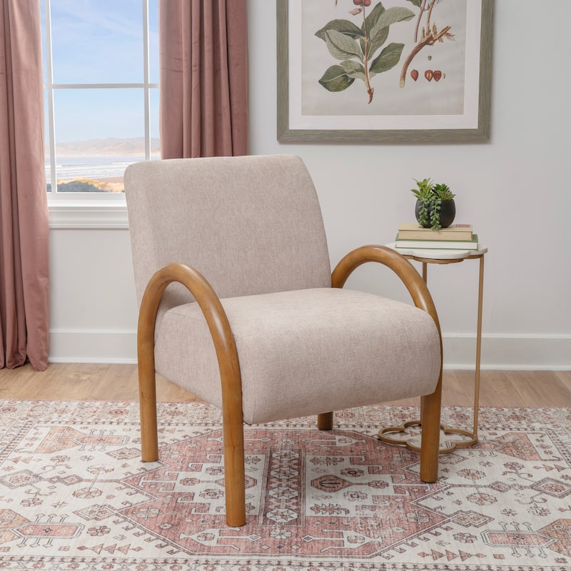 Jaslie Upholstered Chair - Walnut/Beige