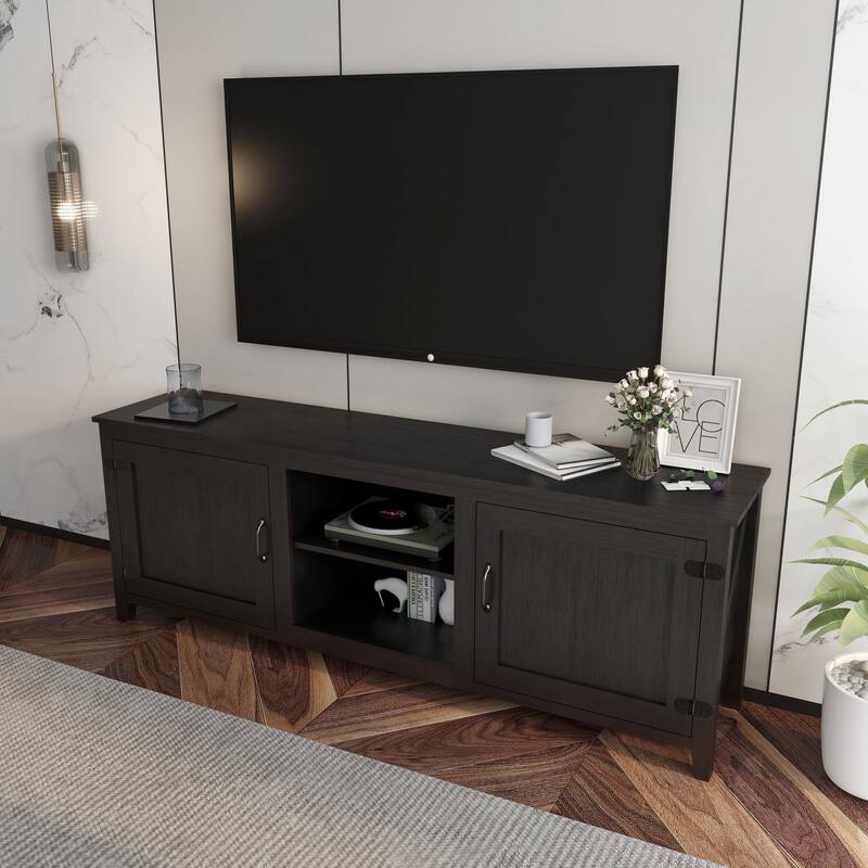 Industrial TV Stand with 2 Storage Cabinet and 4 Shelf Storage for Living Rooms Bedrooms and Playrooms​