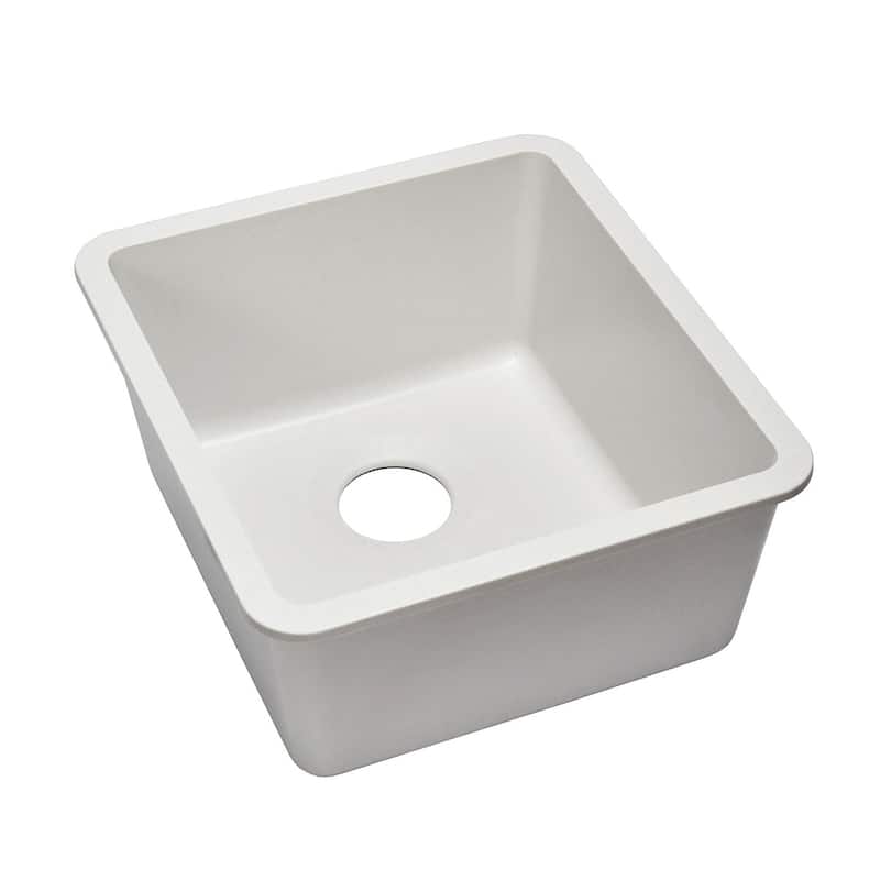 16 Inch Lexicon Platinum Quartz Composite Drop-in Undermount Single Bowl Galaxy White Kitchen Sink LP-1618-W-SO