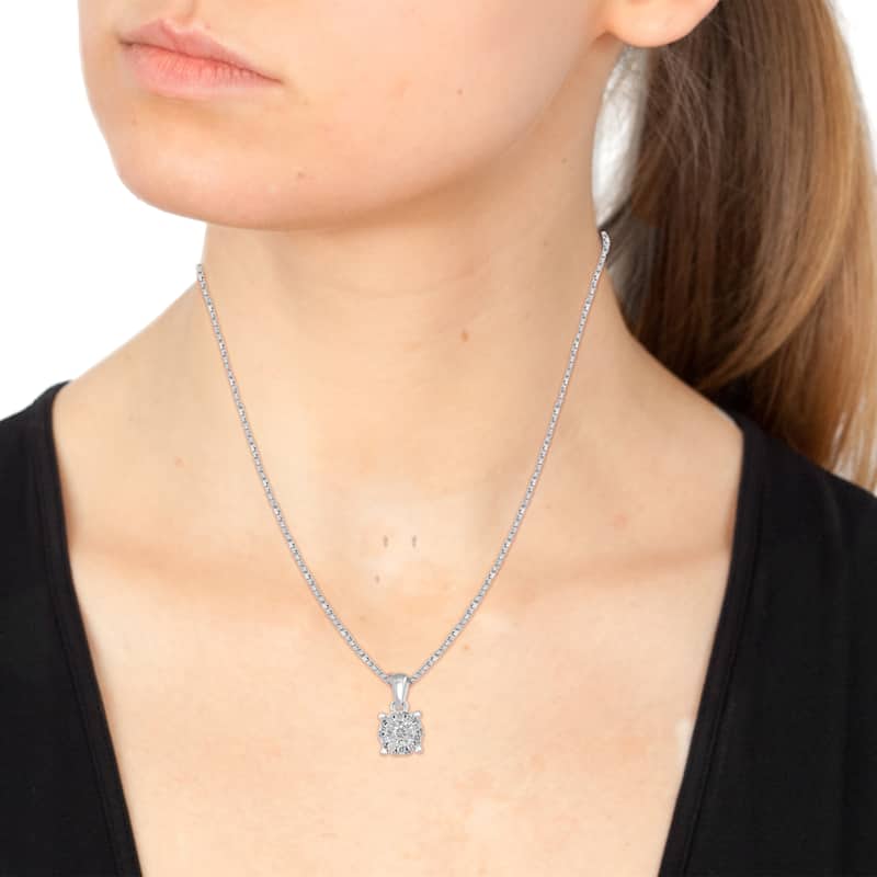 EFFY 925 Sterling Silver Diamond Earring and Necklace Set
