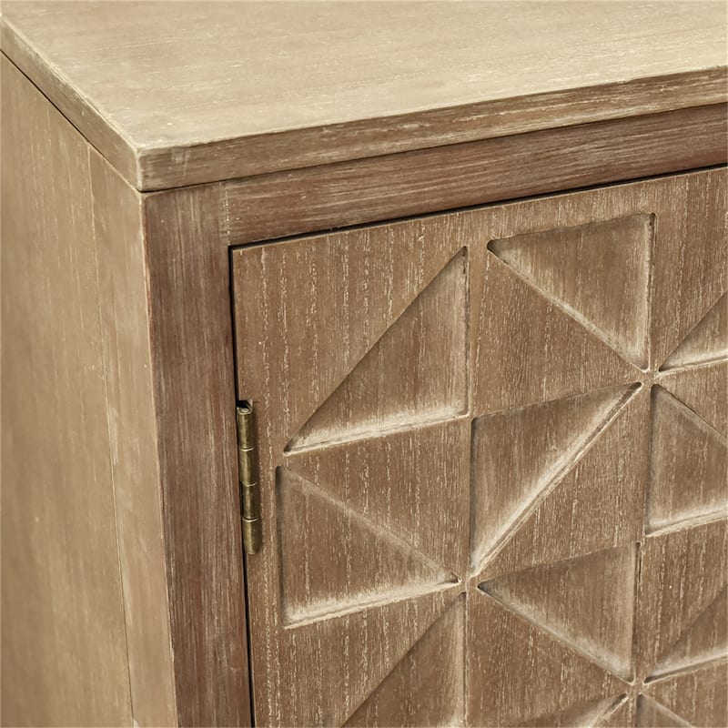 Traditional Craftsmanship Hand-Carved 2-Doors Accent Cabinet