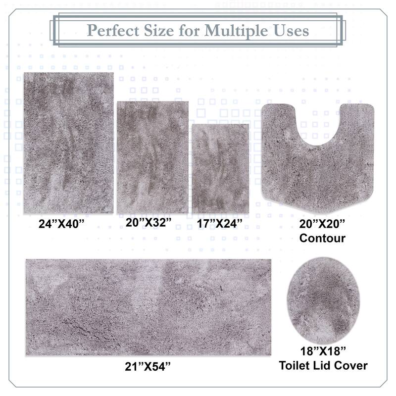 Element Plush Bathroom Rugs Quick-Dry Bathroom Mat, Washable & Absorbent Bath Rugs