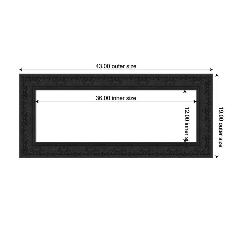 Luxe Framed Dry Erase Magnetic Board - 43 x 19 in - Luxe Black