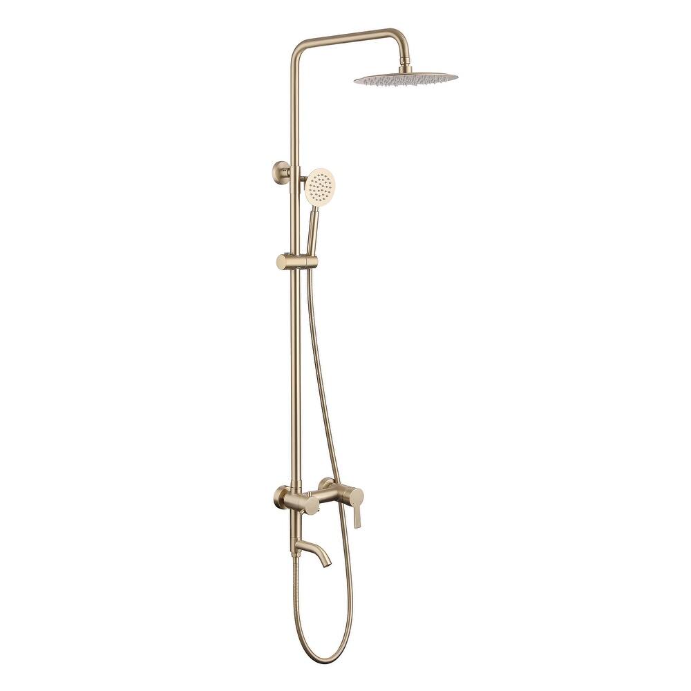 47"H 3-Function 304 Stainless Steel Wall-Mounted Outdoor Shower System