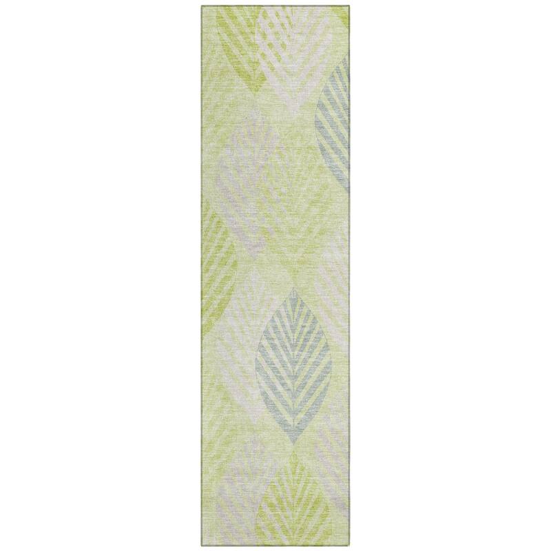 Machine Washable Indoor/ Outdoor Chantille Casual Palm Rug