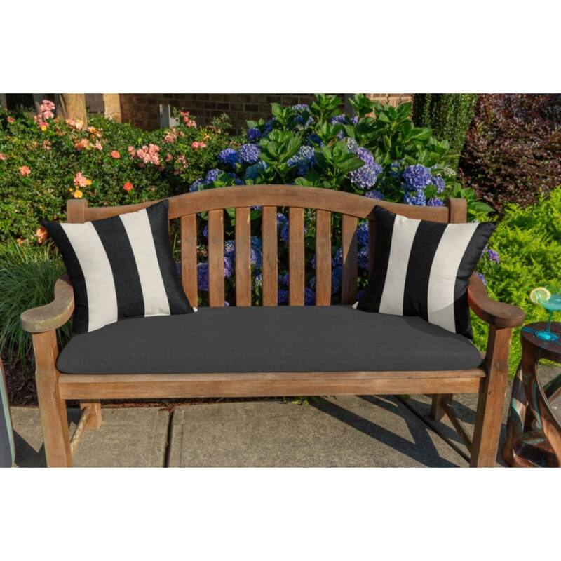 Sunbrella Solid Fabric 1-Piece Indoor/Outdoor Bench Cushion, 48"W x 18"L