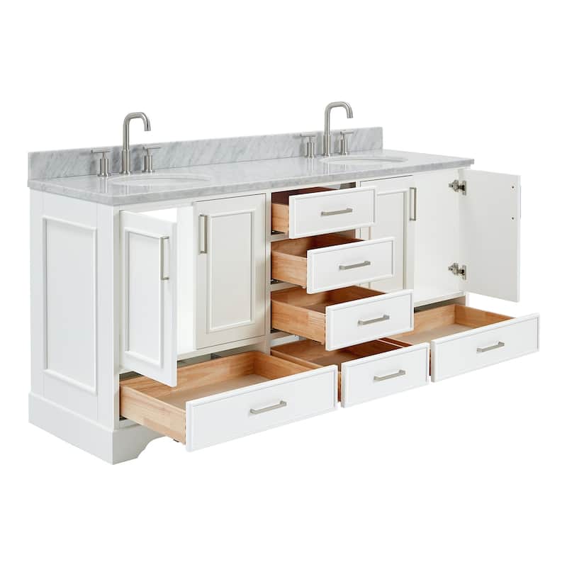Ariel M073DCW2OVO Stafford 73" Free Standing Double Basin Vanity Set