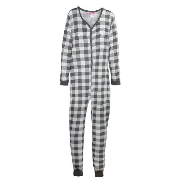 Shop Love Loungewear Women's Buffalo Plaid Bodysuit Pajamas - Free ...