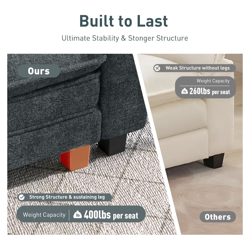 MAISON ARTS Chenille & Corduroy Modular Sectional Sofa Set, Comfy 5/6/7-Seat Living Room Couch with 3-Seater or Loveseat