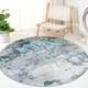 SAFAVIEH Adirondack Cordelia Abstract Glam Rug - 10' x 10' Round - Turquoise/Grey