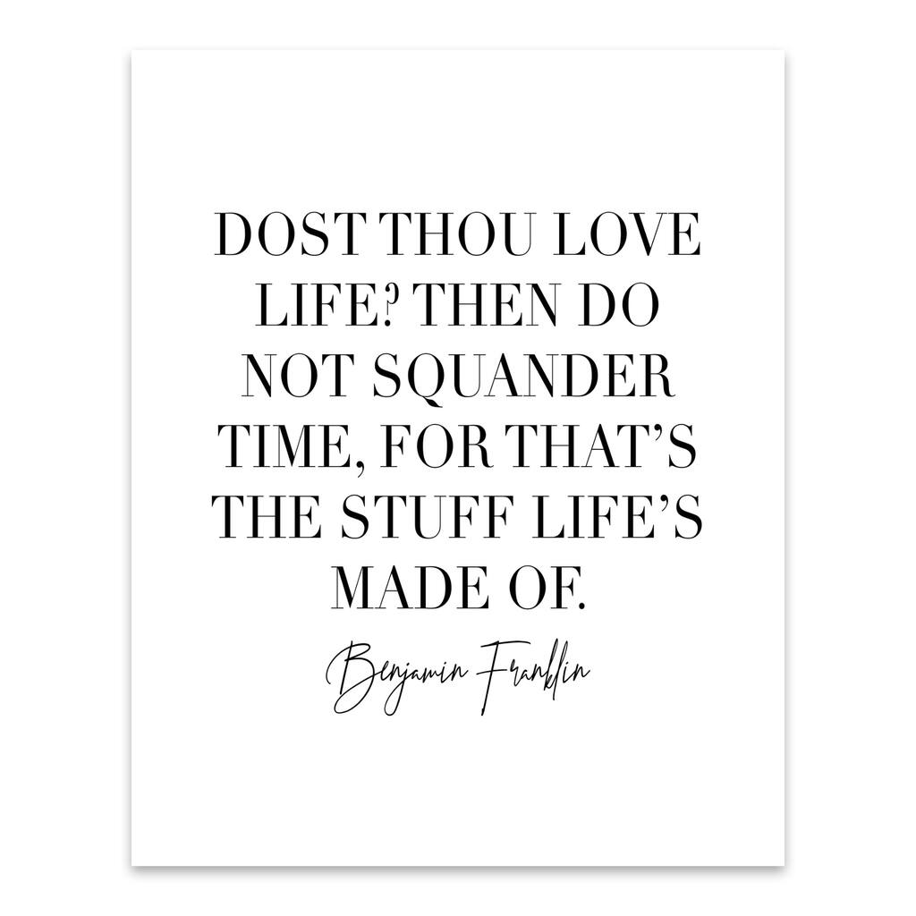 Benjamin Franklin Black And White Metal Wall Art Print