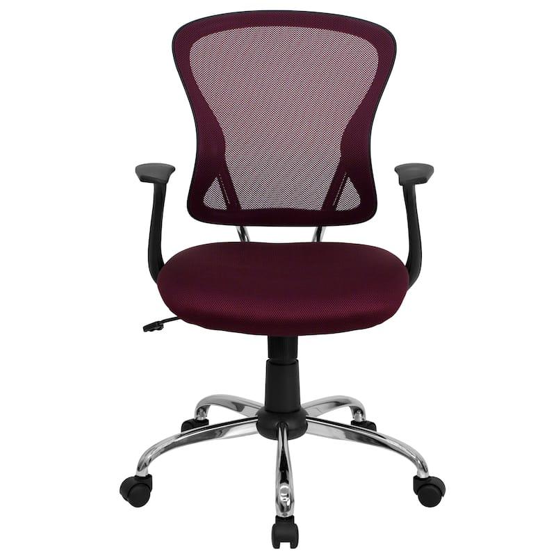 Mid-Back Mesh Swivel Task Office Chair with Chrome Base and Arms