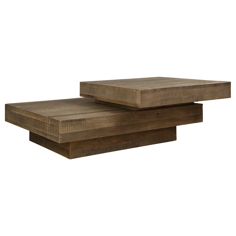 Modern Reclaimed Oak Coffee Table - 57" - Brown