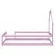 preview thumbnail 7 of 6, Twin Wood Bed with House-Shaped Headboard Floor Bed with Fences, Pink