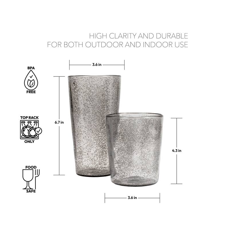 Fizz Bubbles Drinkware Set, 17 Oz & 24 Oz, Set of 8