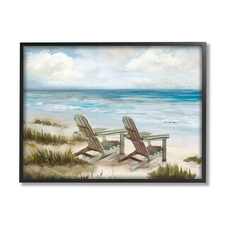 Stupell View For Two Beach Chairs Framed Giclee Art Design by Carson ...