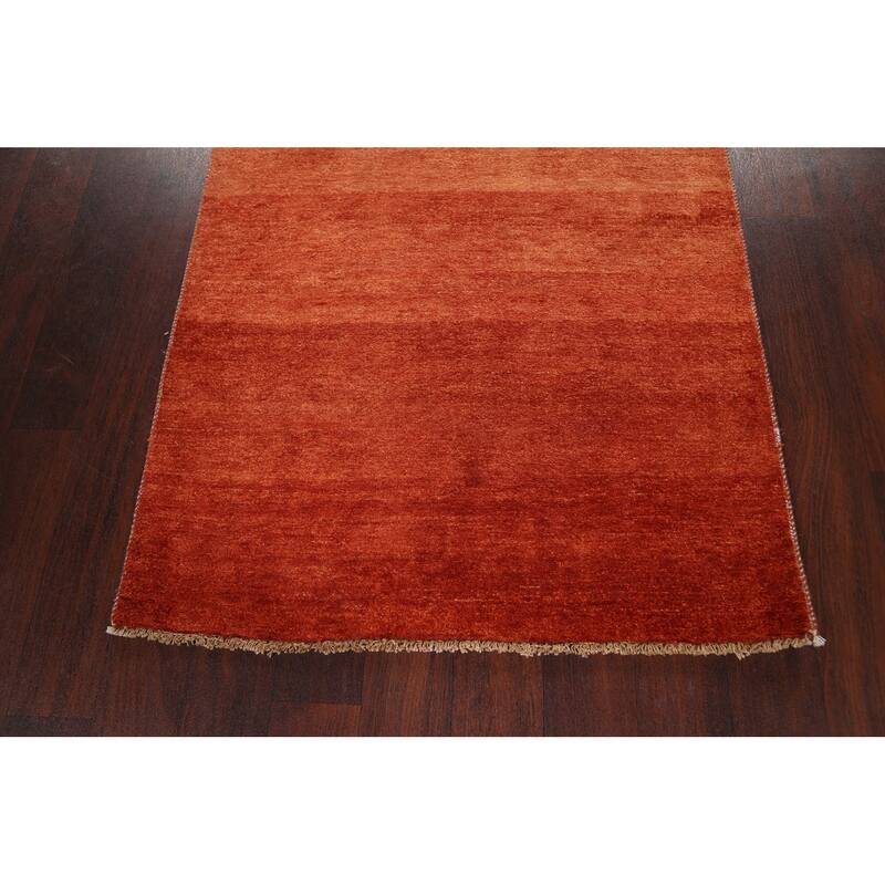 Modern Striped Oriental Gabbeh Kashkoli Runner Rug Wool Handmade - 3'2" x 15'7"