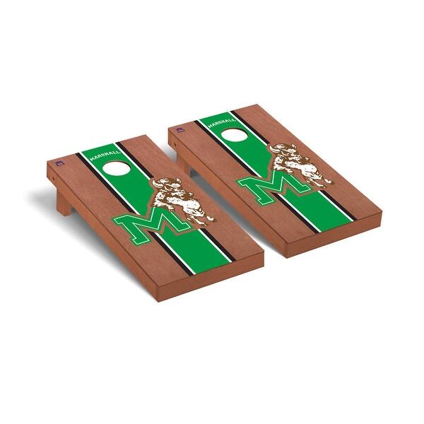slide 2 of 5, College Vault Marshall Thundering Herd Rosewood Cornhole Board Set