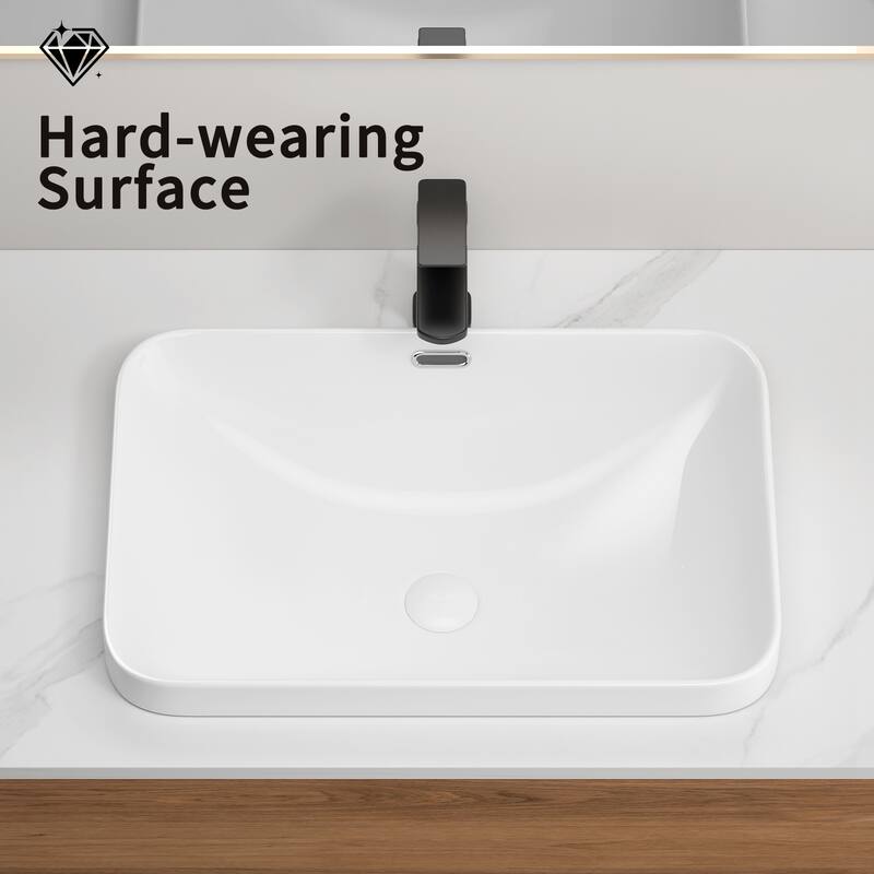 GDFStudio - Oliver Seamless Undermount Ceramic Bathroom Sink for Vanity Countertops