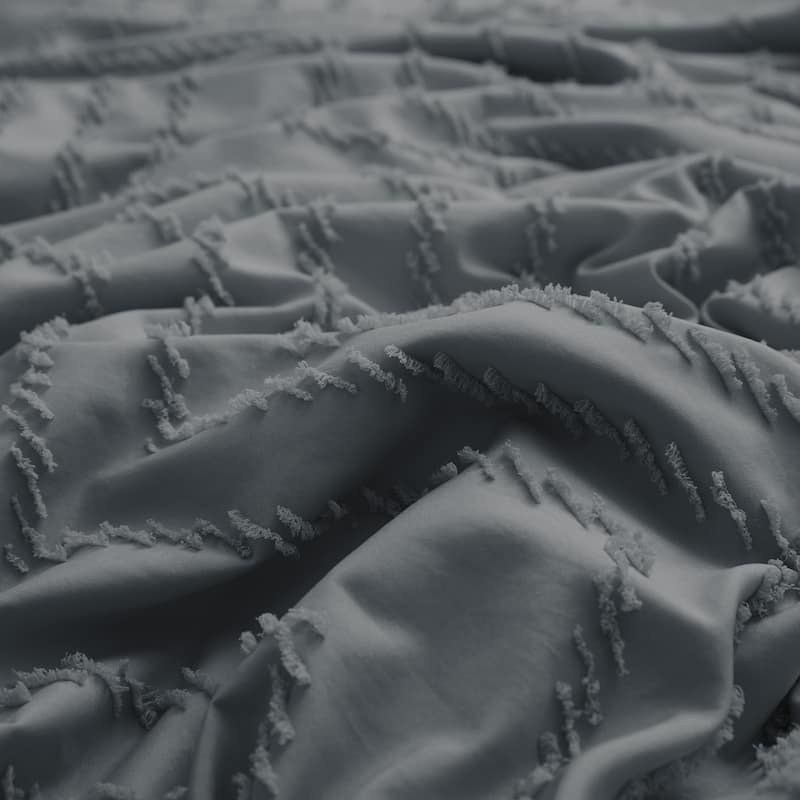 3 Piece Tufted Clipped Jacquard Geometric Oversized Duvet Cover Set