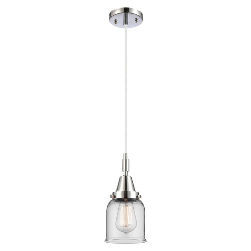 Innovations Lighting Downtown Urban - Caden Bell - 1 Light 5" Cord Hung Mini Pendant - Polished Chrome/Clear Shade