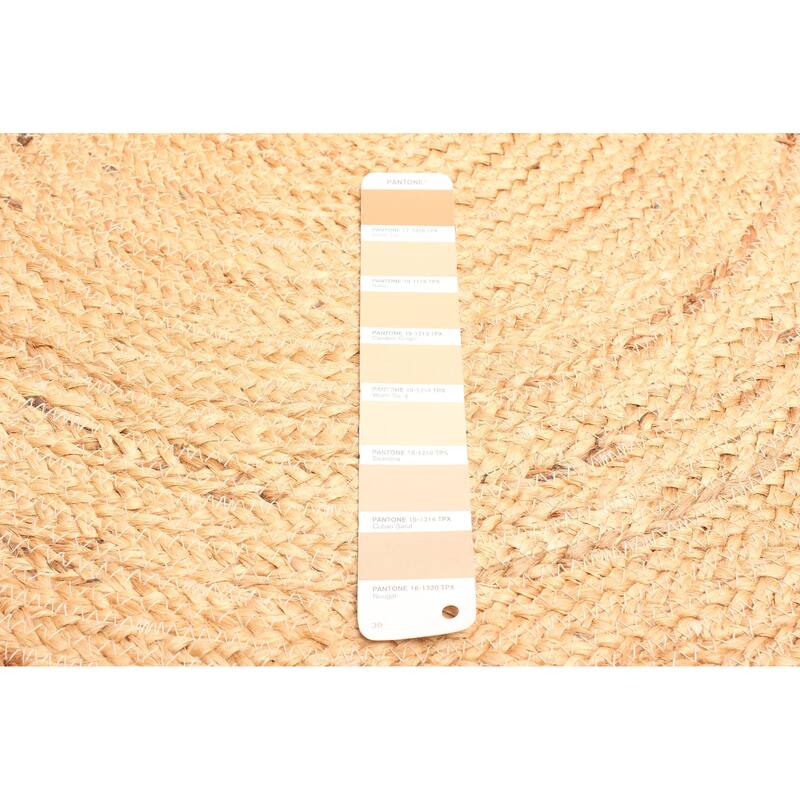 ECARPETGALLERY Braided Weave Palas Denizli Tan Jute Rug - 4'0 x 4'0