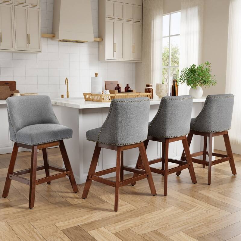 Counter Height Swivel Barstools Set of 4 - Gray