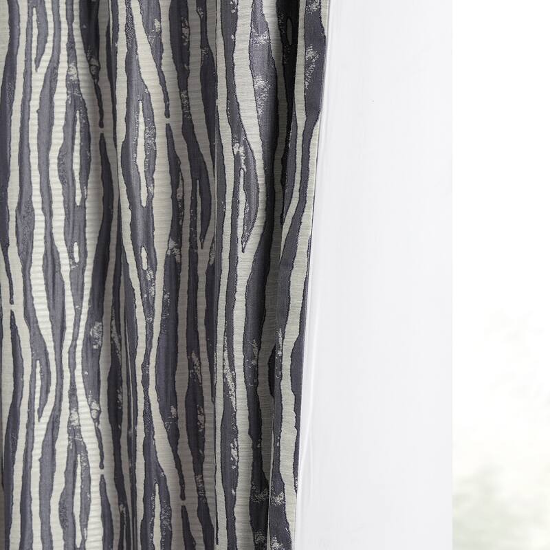 Exclusive Fabrics Jacquard Faux Silk Curtains - 1 Panel Room Darkening Curtain