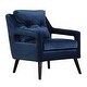 preview thumbnail 5 of 6, 34.75" o'brien blue velvet armchair